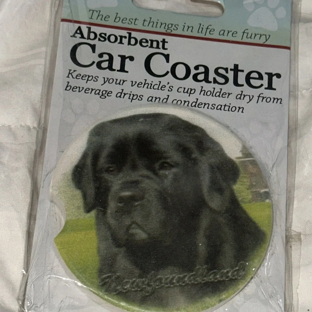 Newfoundland Dog Black Absorbant car coaster‎ NEW E & S Pets Brand